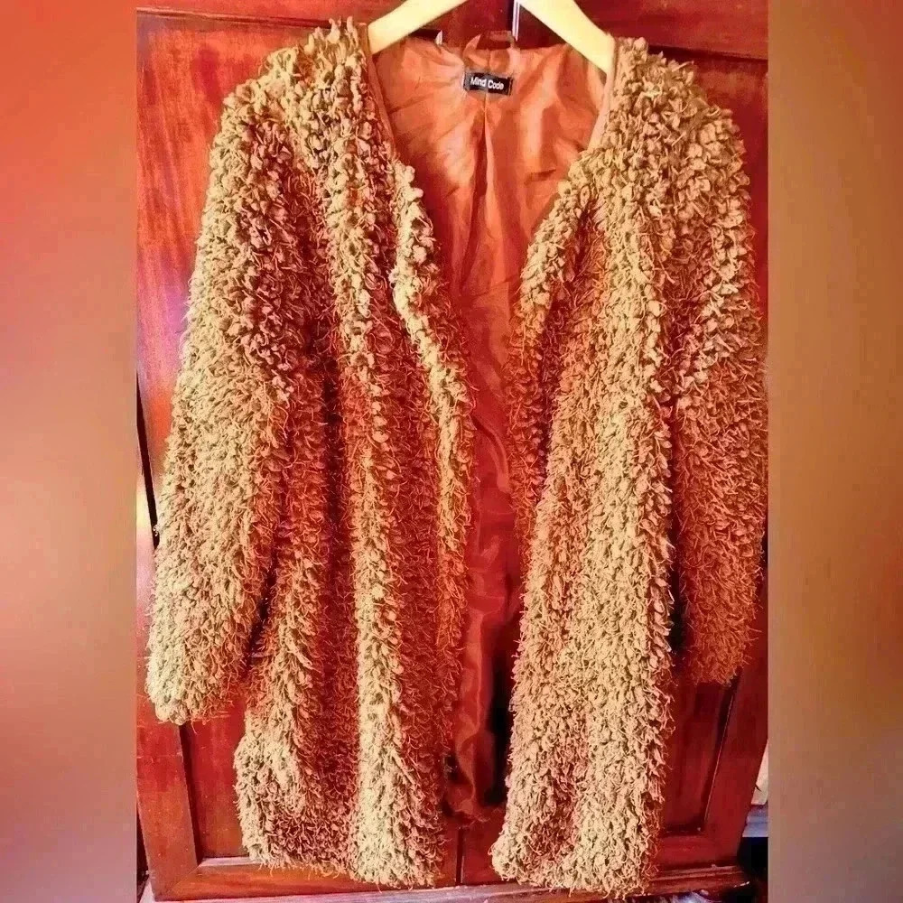 Mind Code size large teddy bear eyelash car coat. Open front. NWOT.